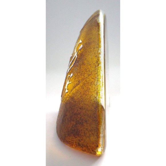 VTG Signed Mats Jonasson Maleras Crystal Cave Rock Carving Amber #3801 Orig. Tag - Picture 2 of 16